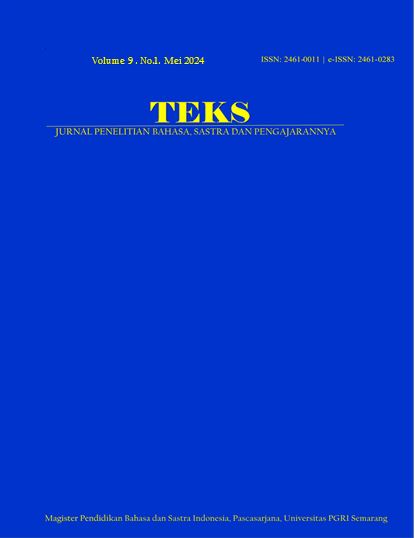 					View Vol. 9 No. 1 (2024): TEKS: Jurnal Bahasa, Sastra, dan Pengajarannya
				